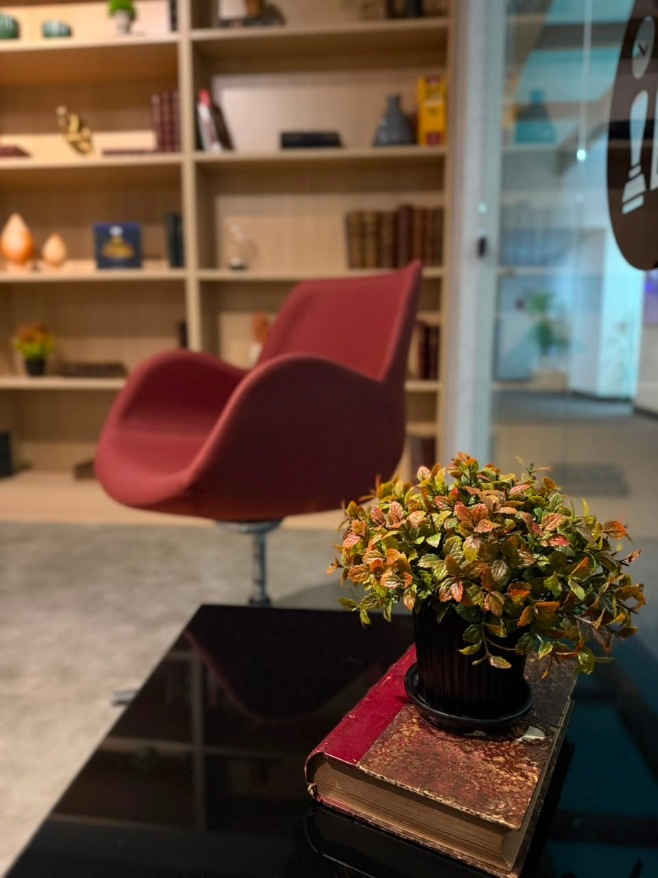 Recepção acolhedora do escritório